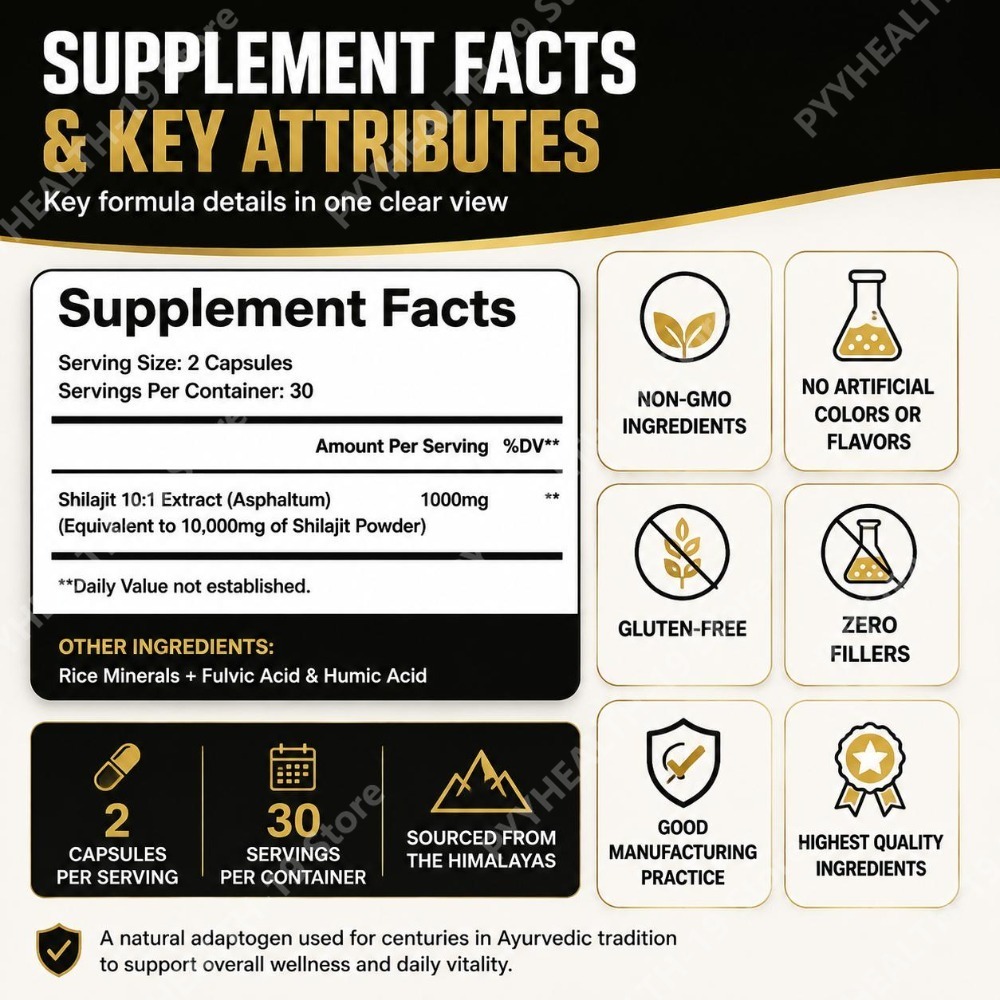 Shilajit Resin Capsules with 1 - Health Wellness Vitality ulasan dan harga