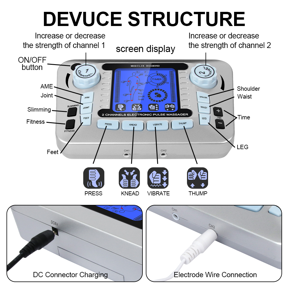 12 Modes Digital Electric Puls - Tens Pain Relief Unit ulasan dan harga