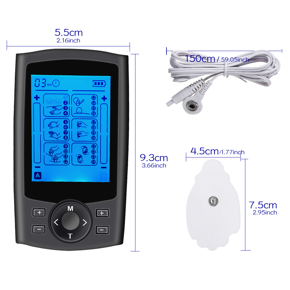 24 Modes Tens Massager EMS Mus - Tens Pain Relief Unit ulasan dan harga
